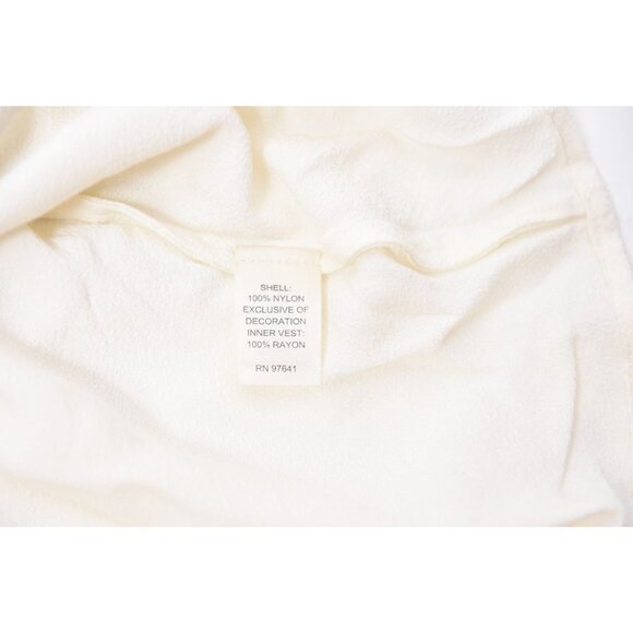 Vintage J. Jill Ivory Sheer Shirt with Tank 3/4 Sleeve Flower Embroidery Size S - Picture 13 of 13